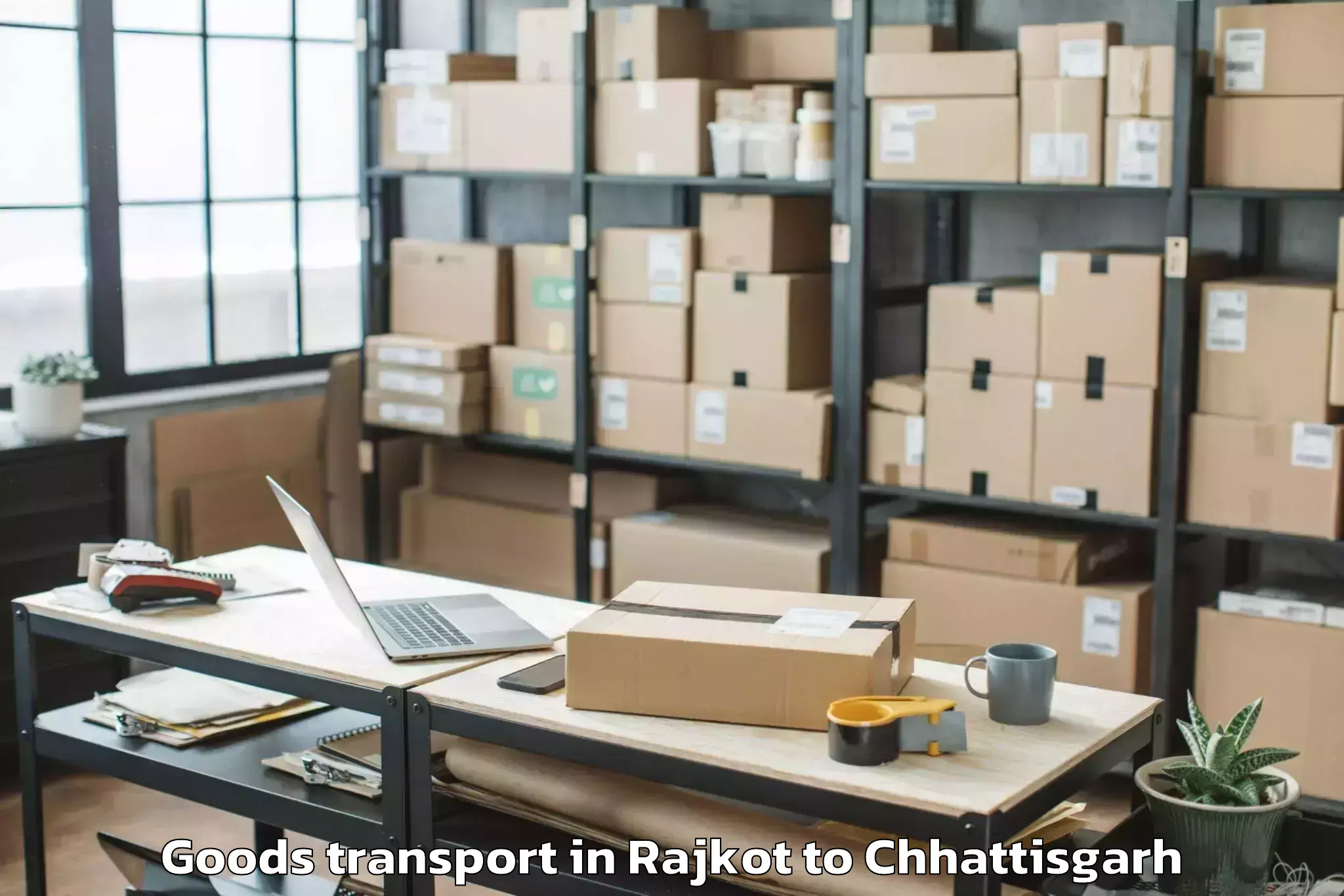 Hassle-Free Rajkot to Bemetara Goods Transport